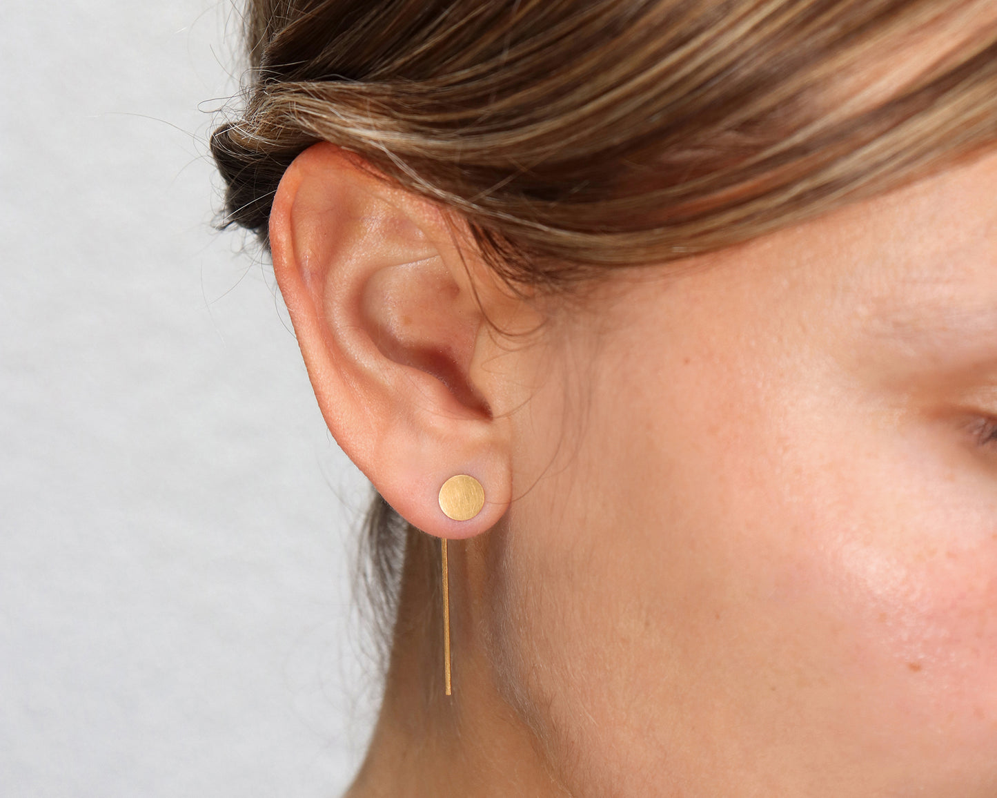 18KT yellow gold hanging earrings - Linea Tratto