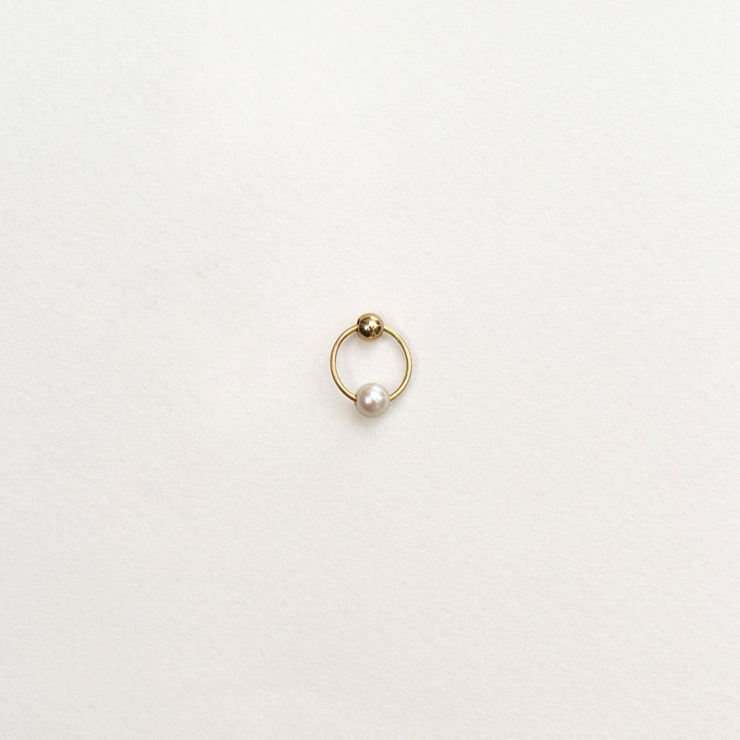 18KT gold earring with freshwater pearl - Orbite 3E