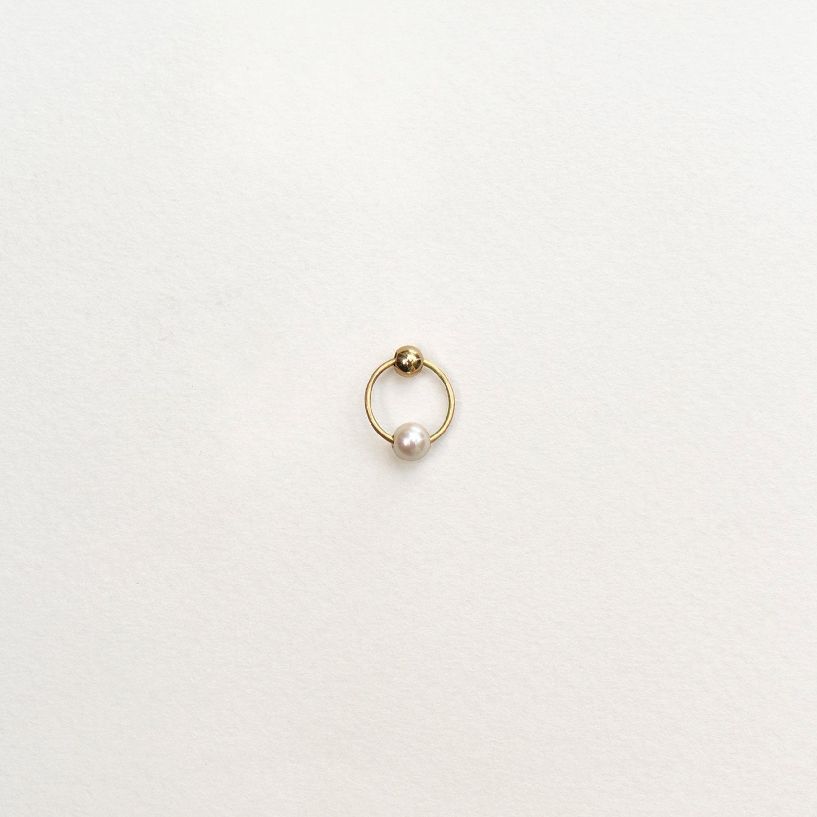 18KT gold earring with freshwater pearl - Orbite 3E