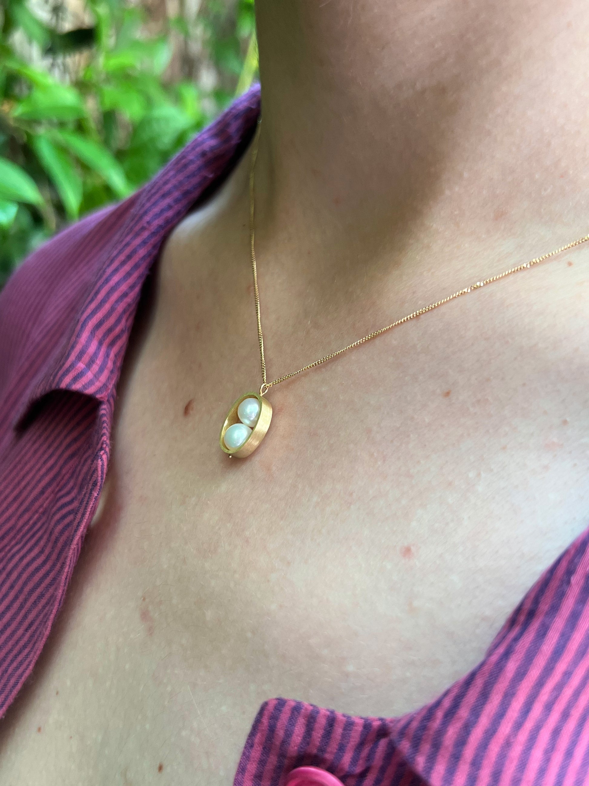 18KT yellow gold necklace with pearls - Scrigno 3N