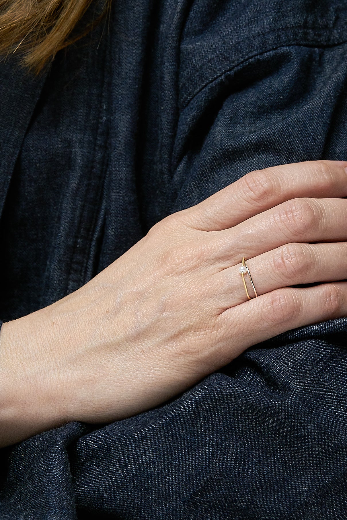 18KT yellow gold ring with freshwater pearl - Callisto