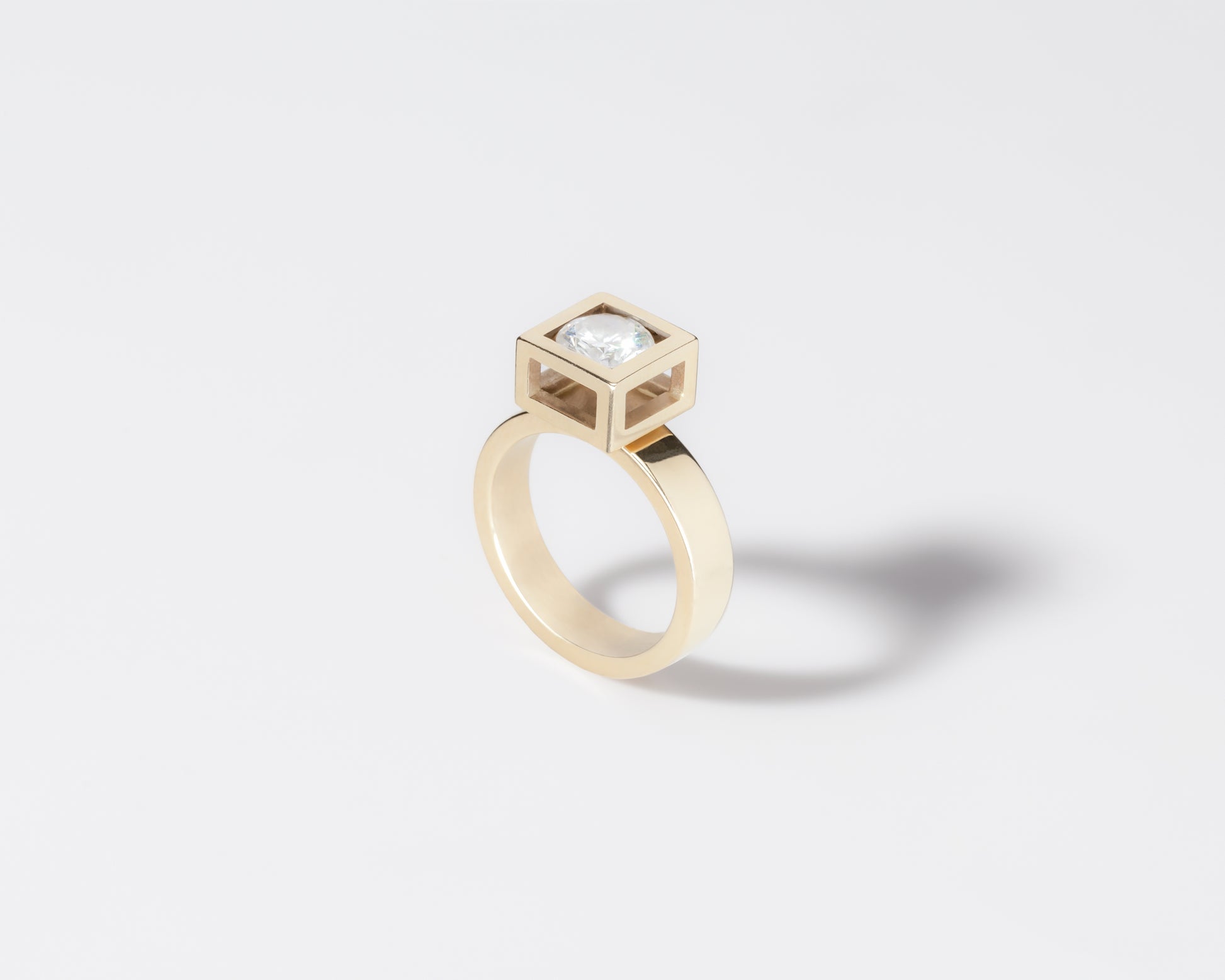 18KT yellow gold ring, with 1,0CT diamond - Don’t Worry