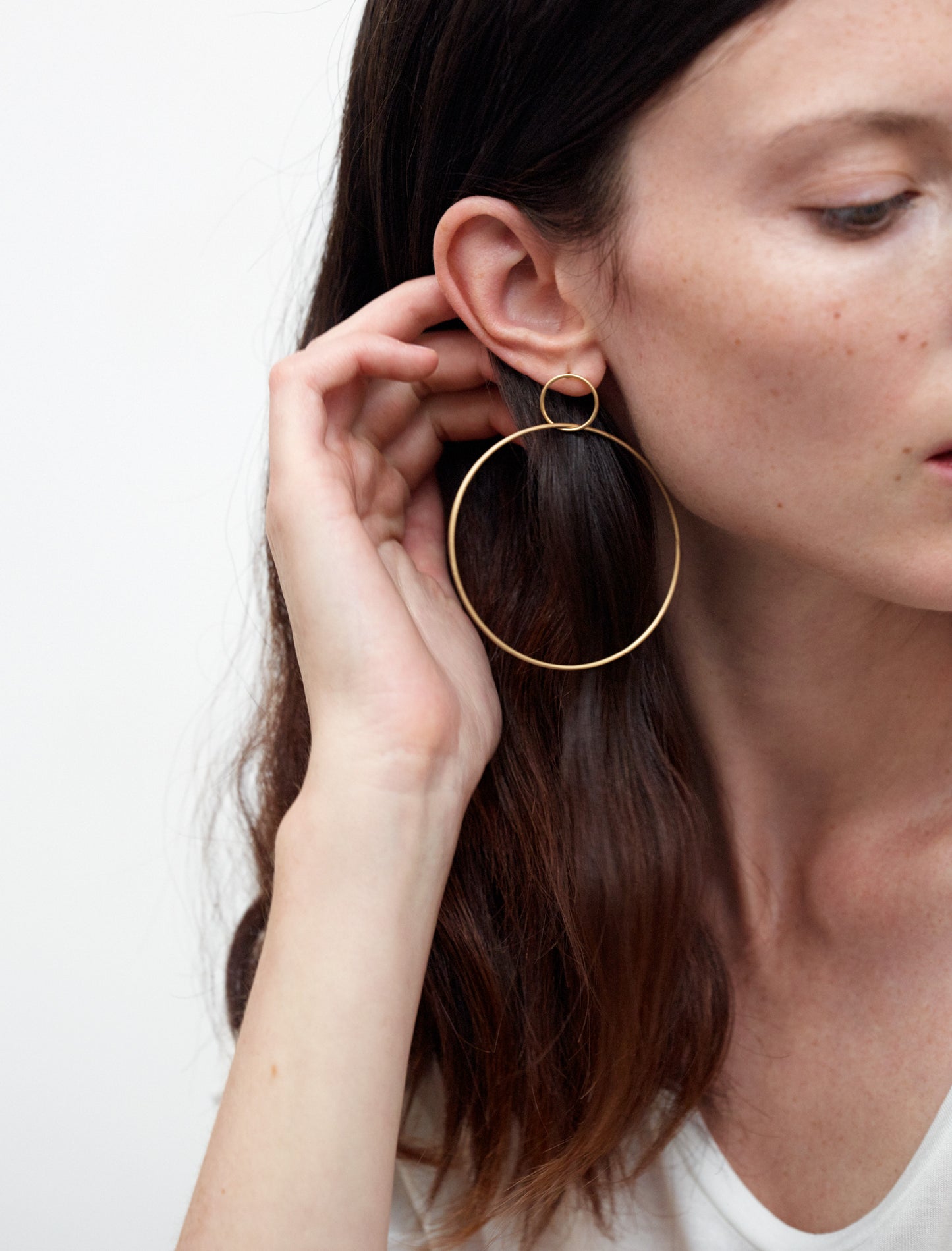 18KT yellow gold large hoop earrings - Grande Cerchio