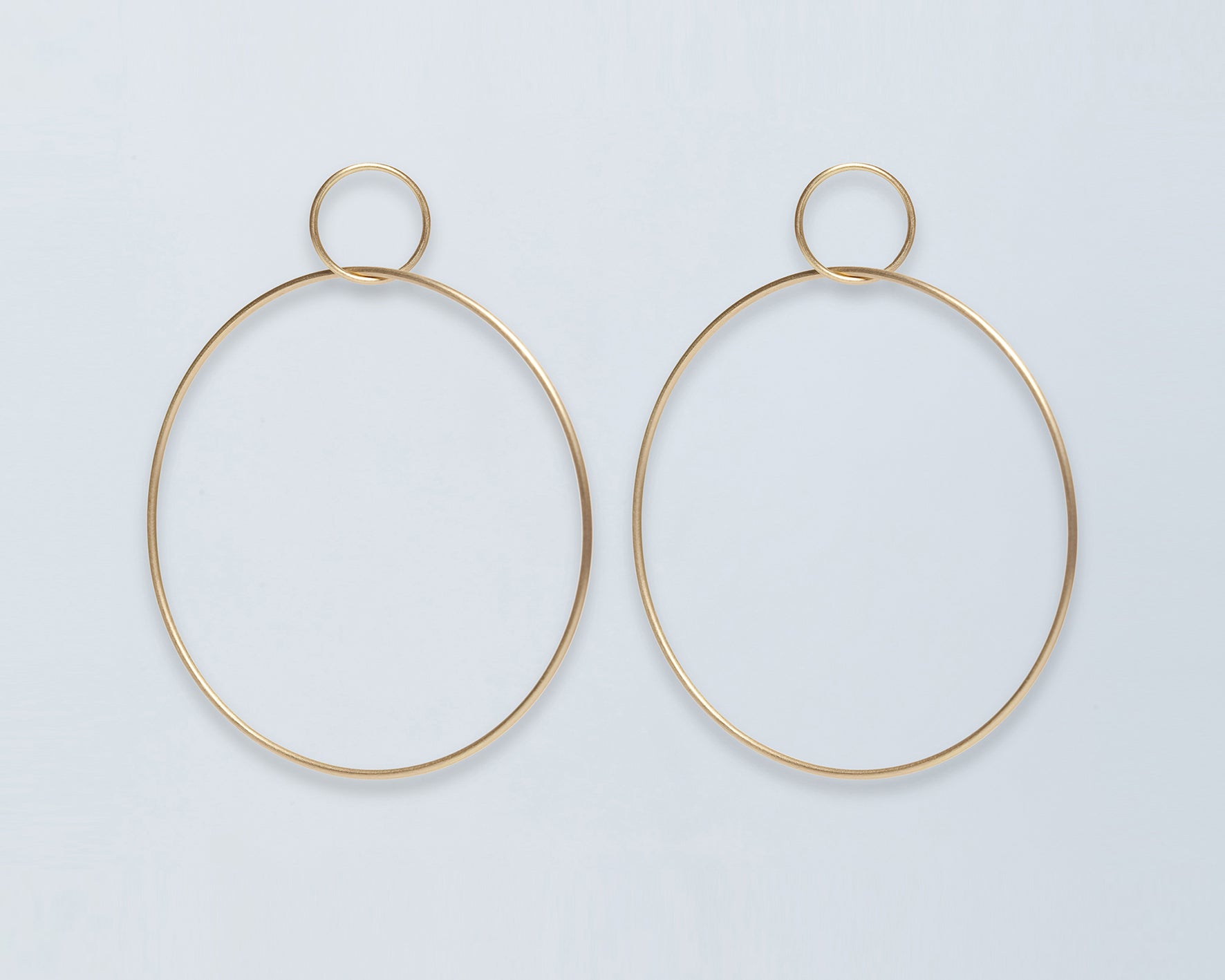 18KT yellow gold large hoop earrings - Grande Cerchio