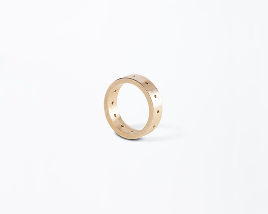 18KT yellow gold wedding ring - Holes