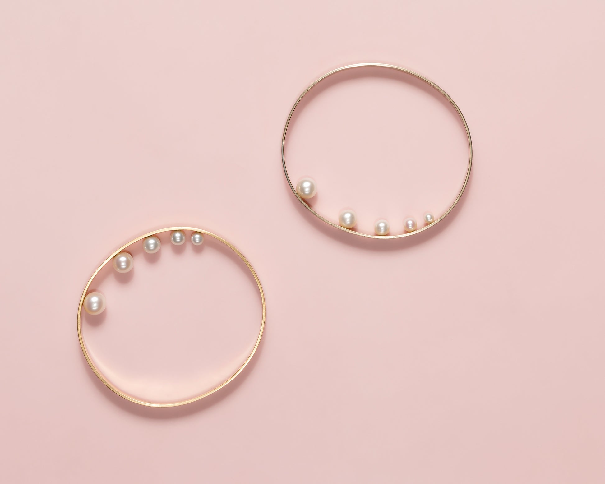 Series 18KT yellow gold bracelet with akoya pearls (pearls diameter 3,9-5,5-6-7-7,8 MM) - Light B