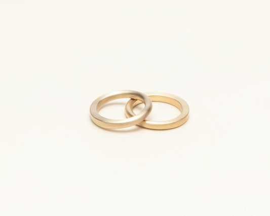 18KT white, yellow gold wedding rings – Morphing