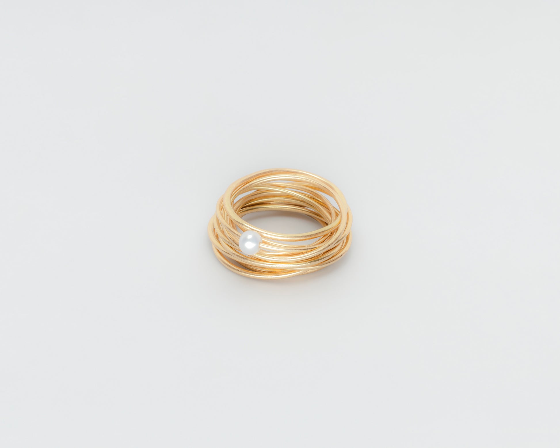 18 KT yellow gold ring bracelet with akoya pearl - NonStop