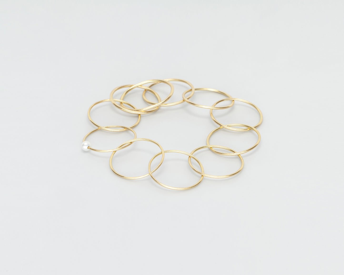 18 KT yellow gold ring bracelet with akoya pearl - NonStop