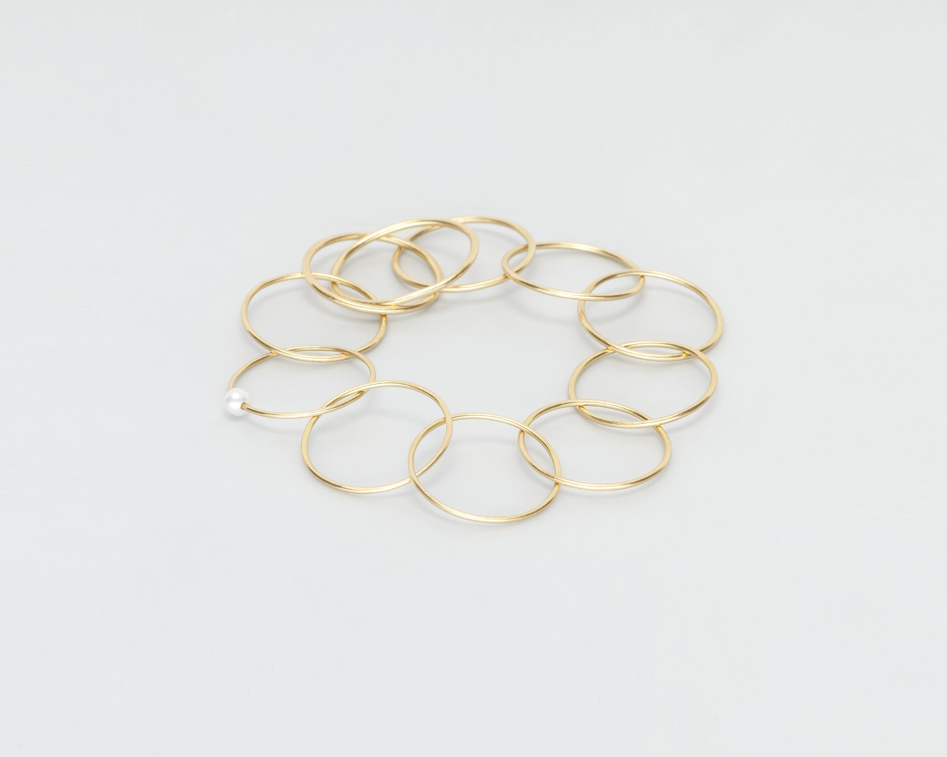 18 KT yellow gold ring bracelet with akoya pearl - NonStop