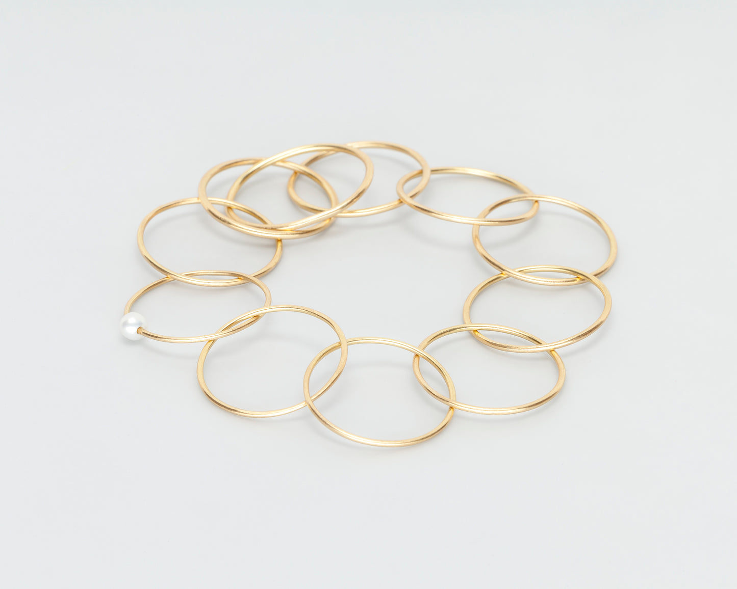 18 KT yellow gold ring bracelet with akoya pearl - NonStop