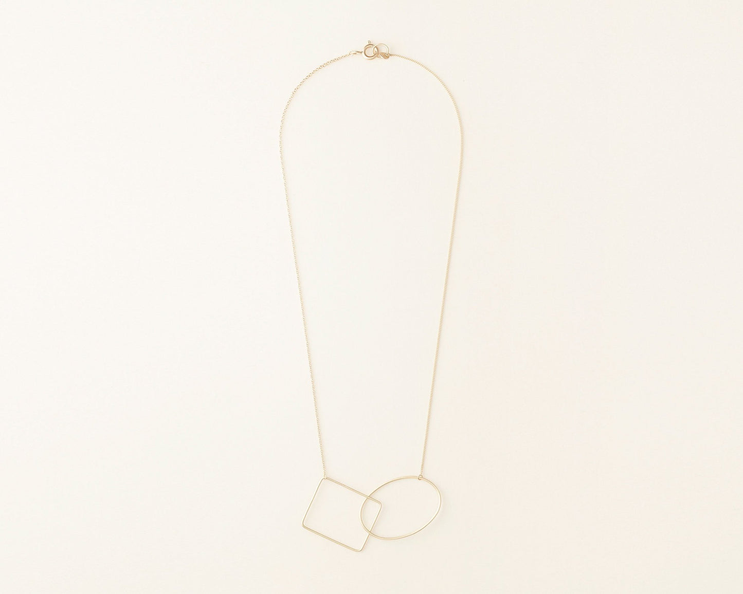 18KT yellow gold short necklace with geometric elements - Ovale Rettangolo N