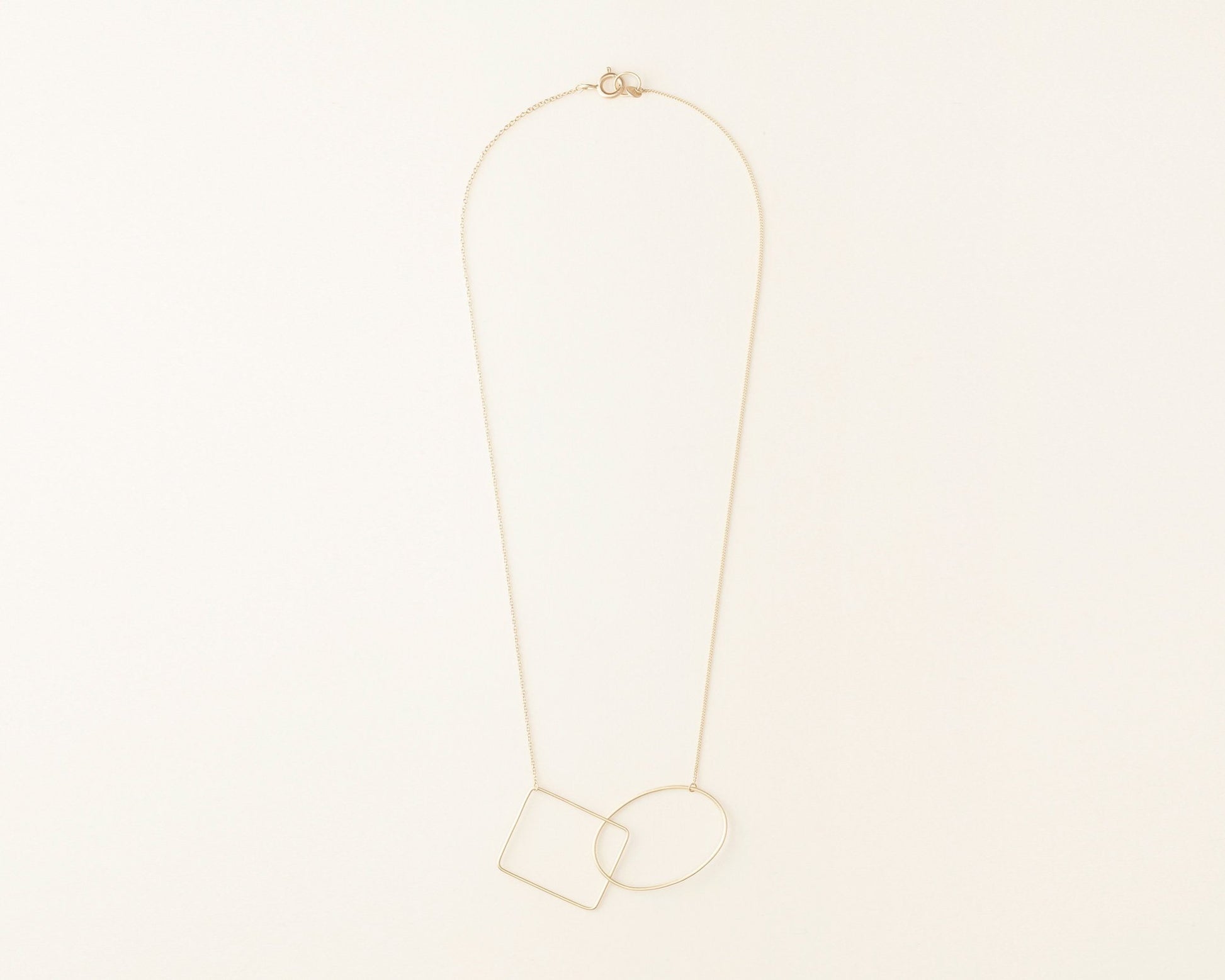 18KT yellow gold short necklace with geometric elements - Ovale Rettangolo N