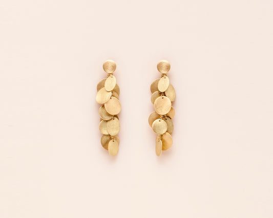 18KT yellow gold hanging earrings - Pianino