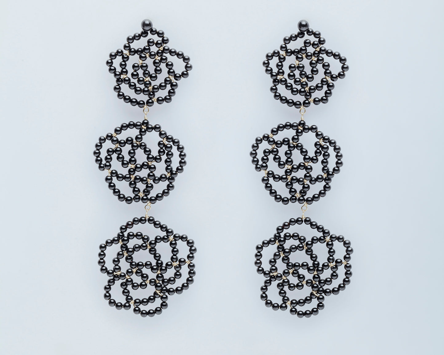 18KT yellow gold pendant earrings and black onyx - Rosae