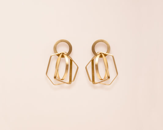 18KT yellow gold hanging earrings - Sagome