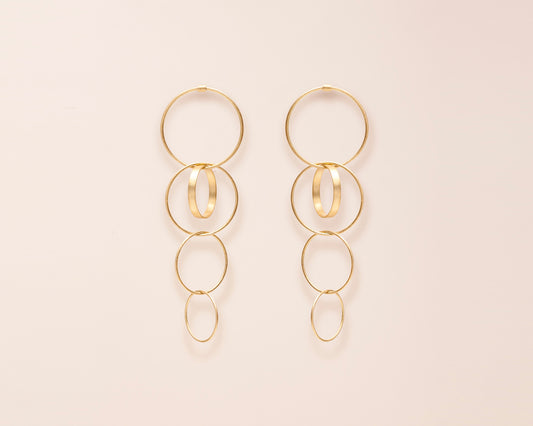 18KT yellow gold hanging earrings - Sequenza