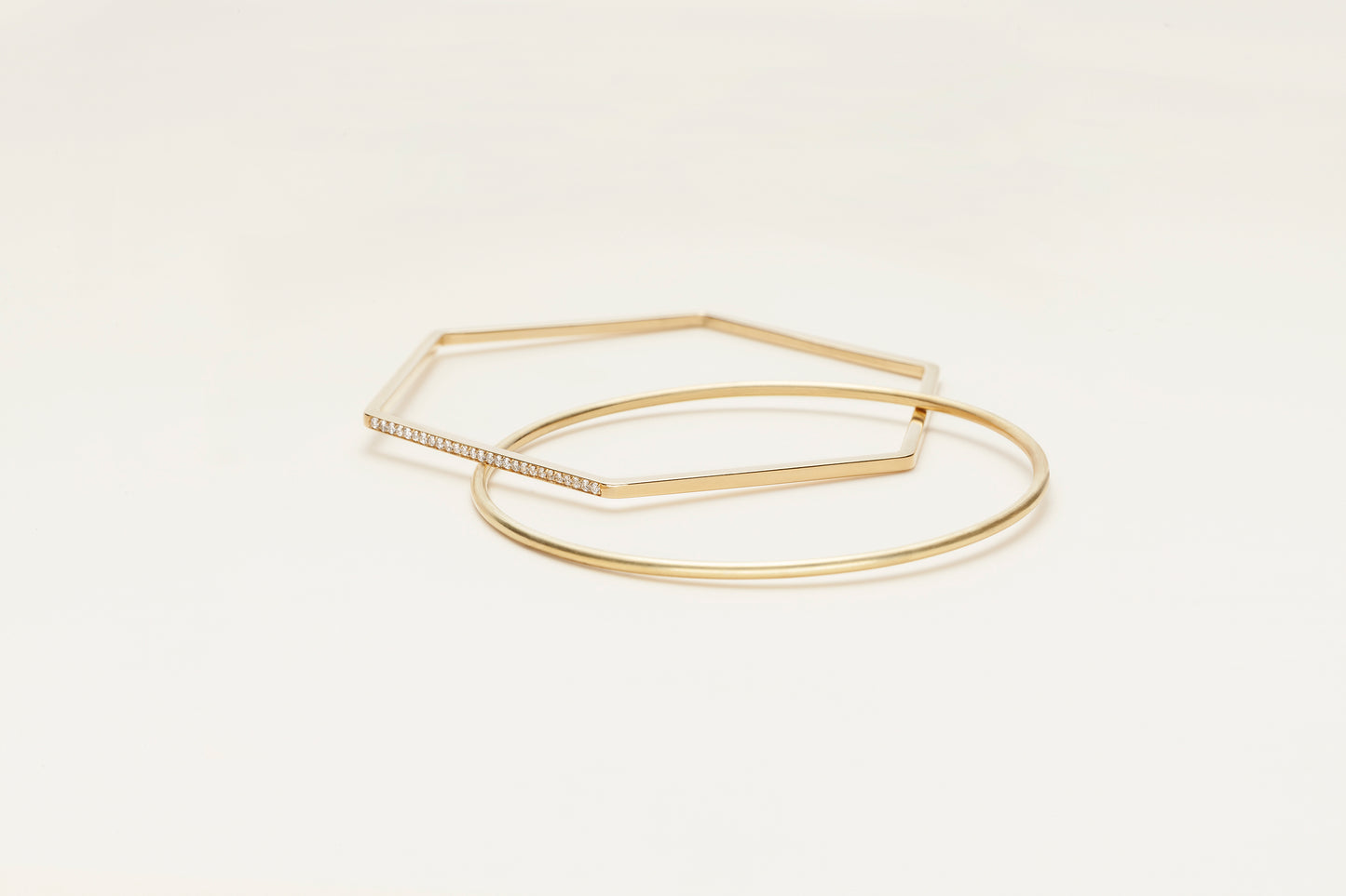 18KT yellow gold bracelet with diamonds - Cerchio Esagono B