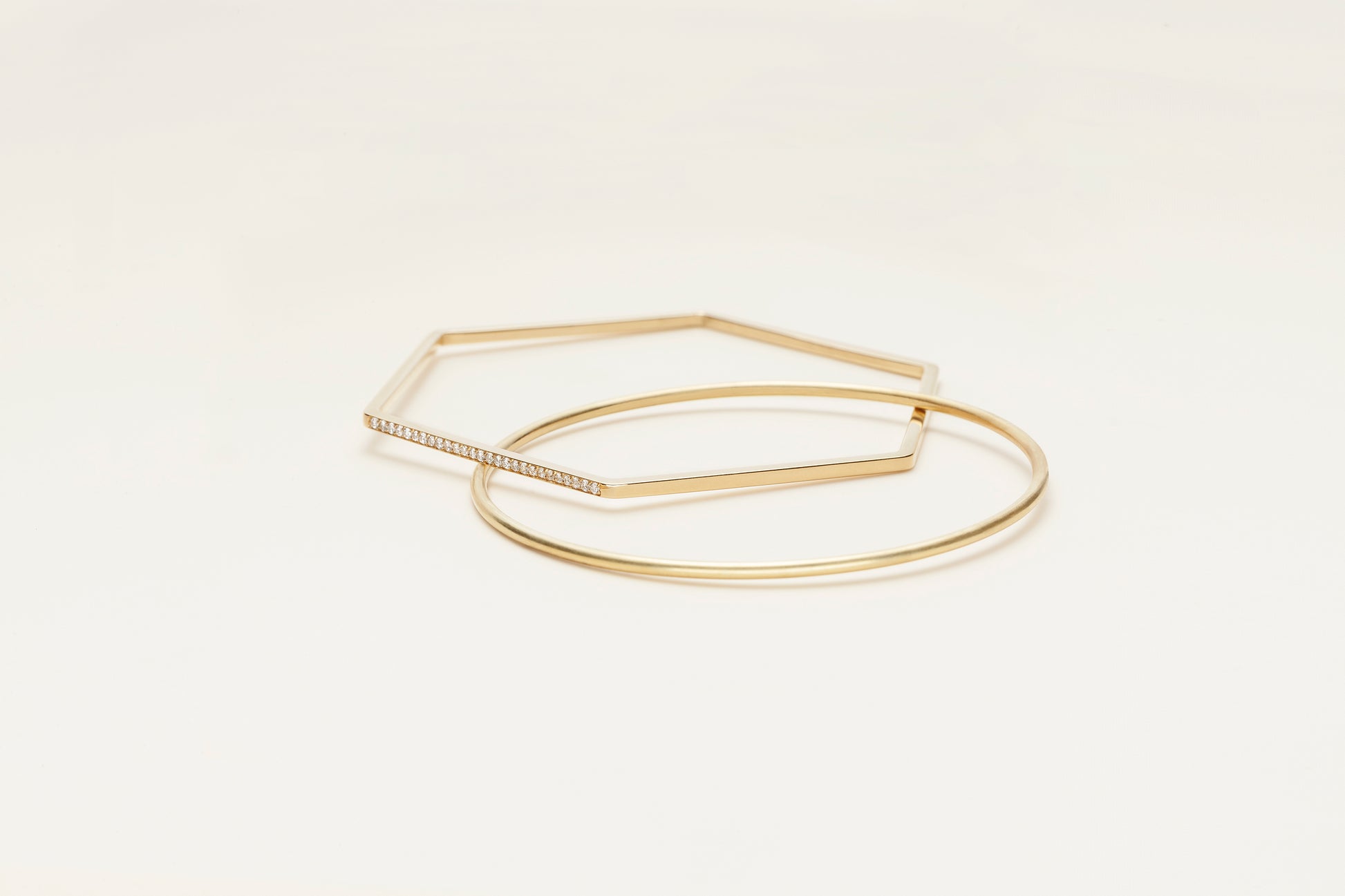 18KT yellow gold bracelet with diamonds - Cerchio Esagono B