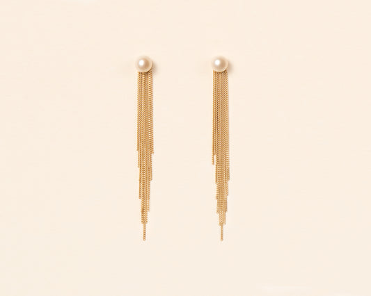 18KT yellow gold earrings with akoya pearls - Ciuffo