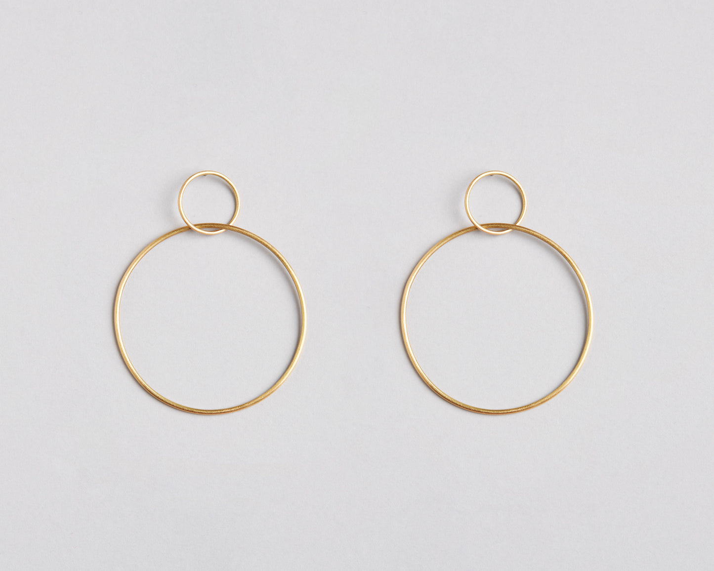 18KT yellow gold hanging and circular earrings - Medio Cerchio