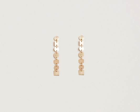18KT yellow gold pendant earrings - Progressione 7