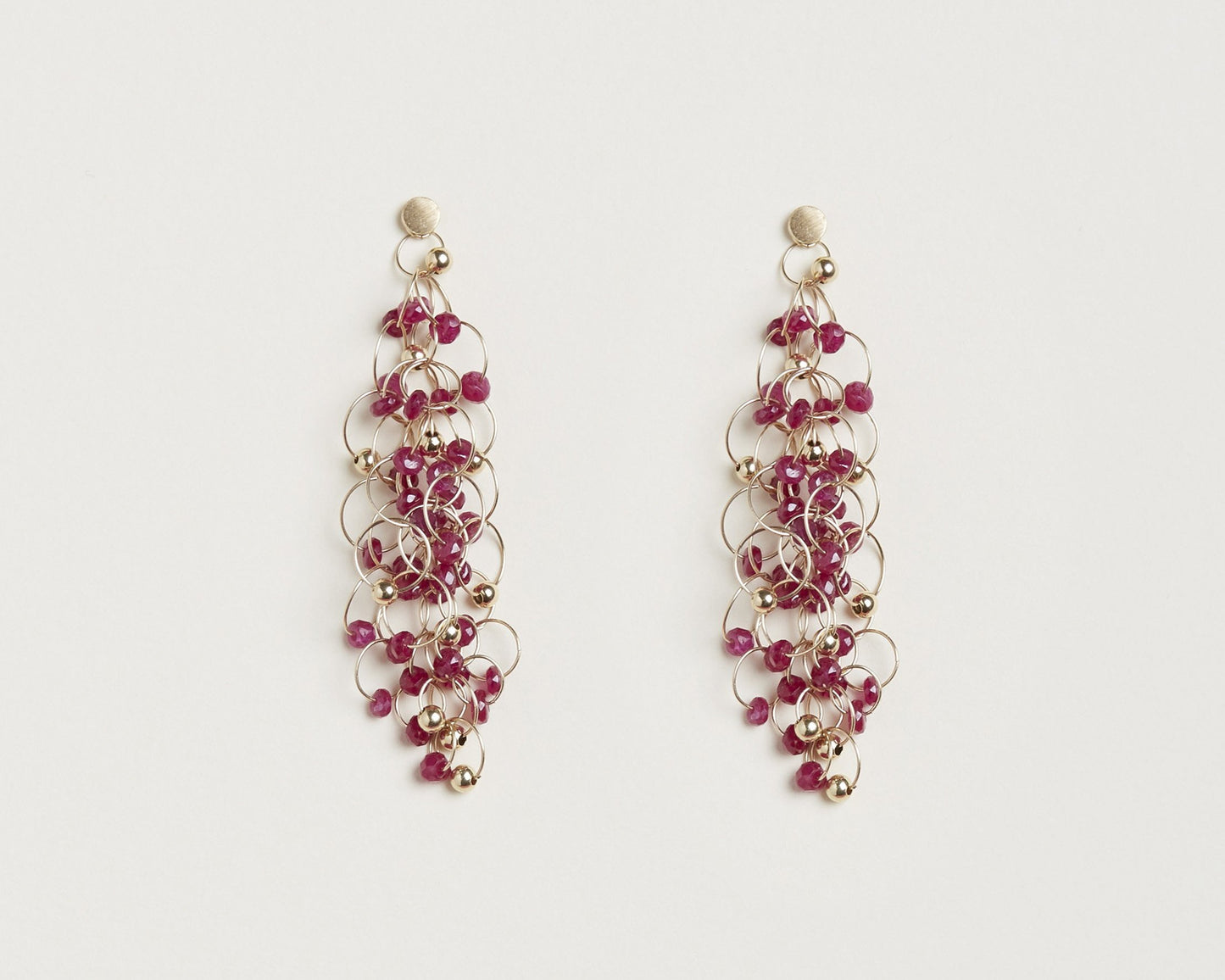 18KT yellow gold earrings with rubies - Infinito E