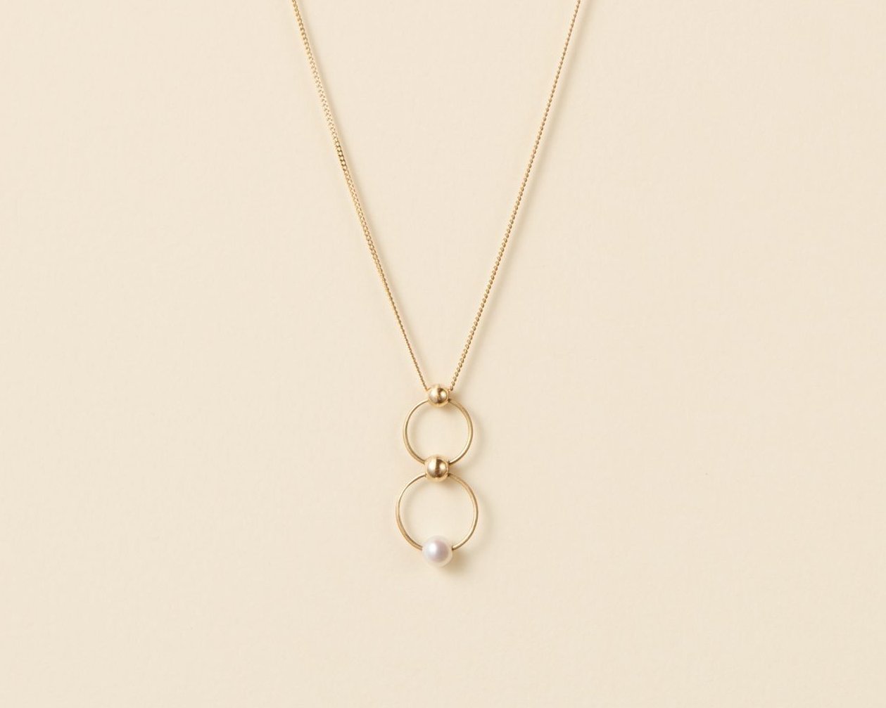 18KT gold necklace whit freshwater pearl - Callisto