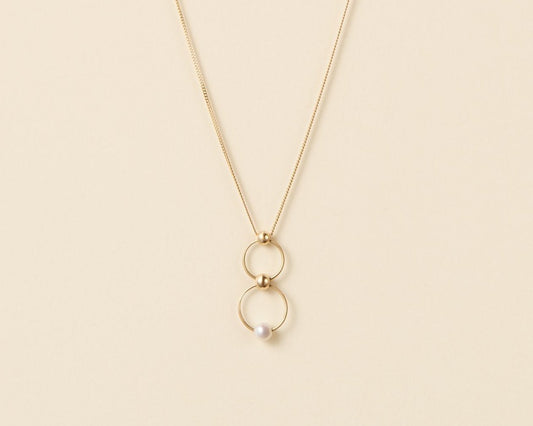 18KT gold necklace whit freshwater pearl - Callisto