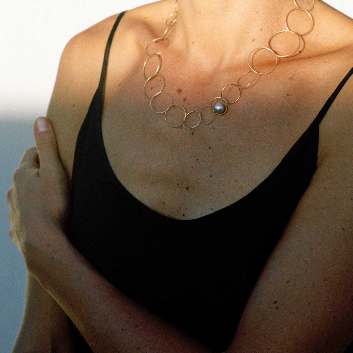 18KT yellow gold necklace with akoya pearls (diameter 4,6-6-7,2MM) – Continuum