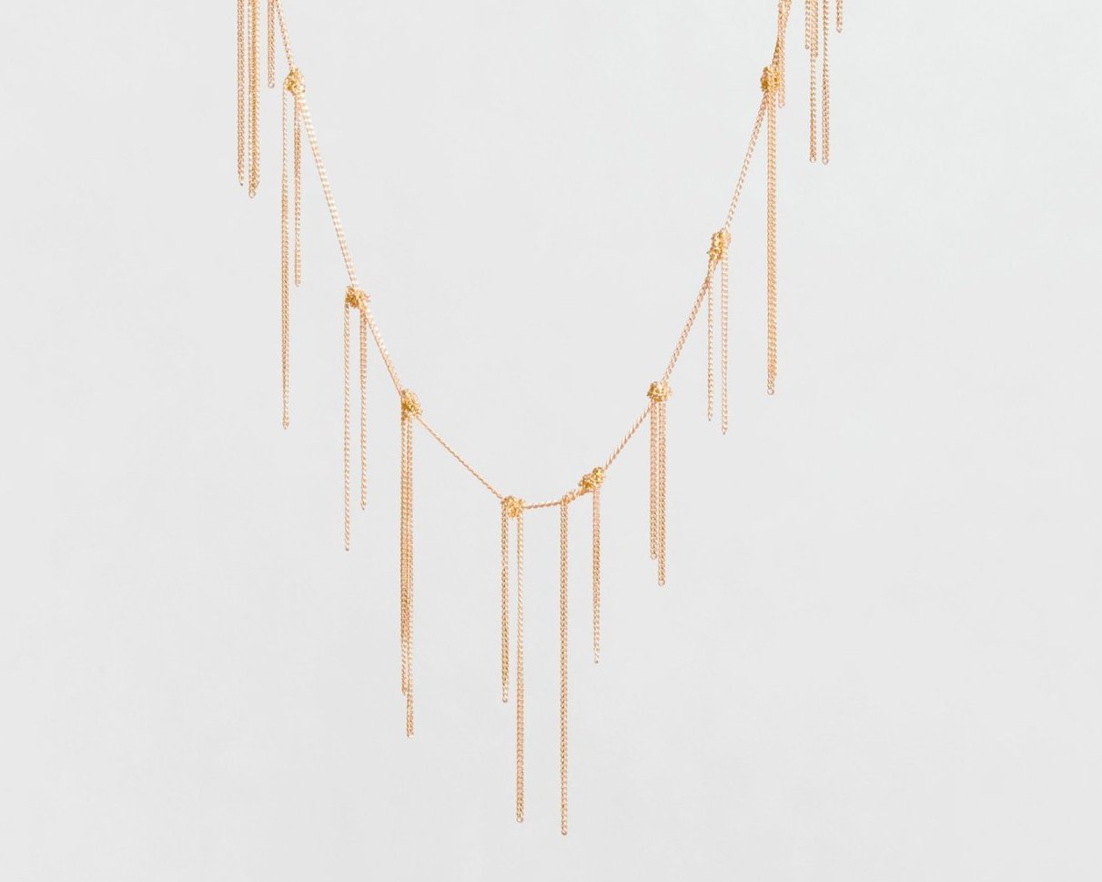 18KT yellow gold fringe necklace - Fringe