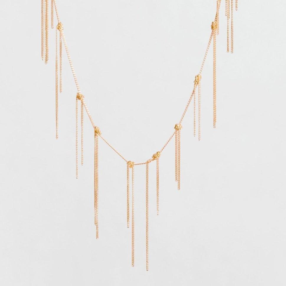 18KT yellow gold fringe necklace - Fringe
