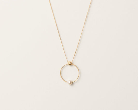 18KT yellow gold necklace with akoya pearl - Himalia