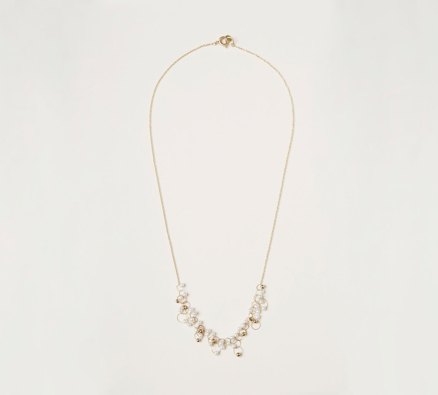 18KT yellow gold necklace with freshwater pearls - Infinito 02N