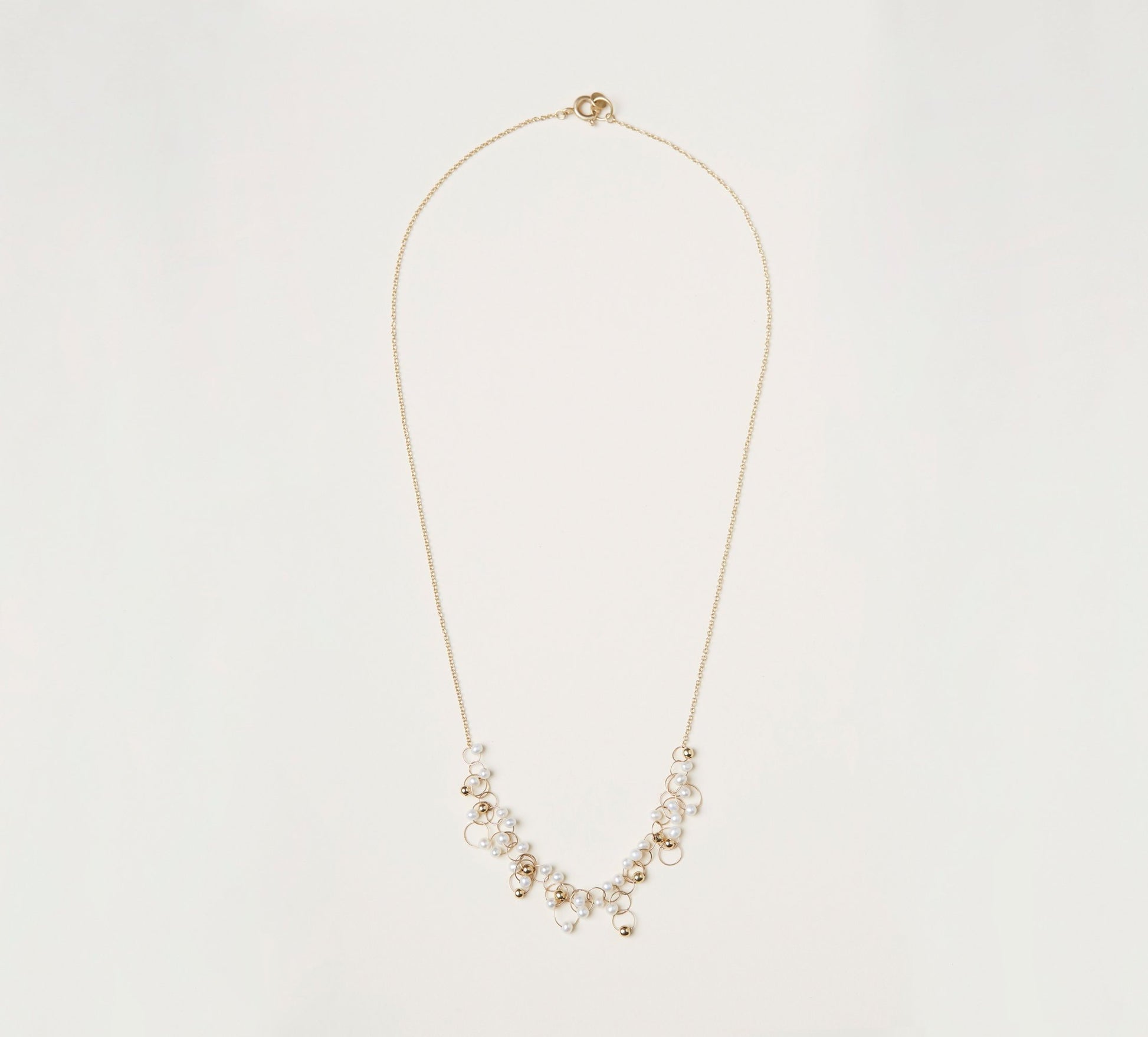 18KT yellow gold necklace with freshwater pearls - Infinito 02N