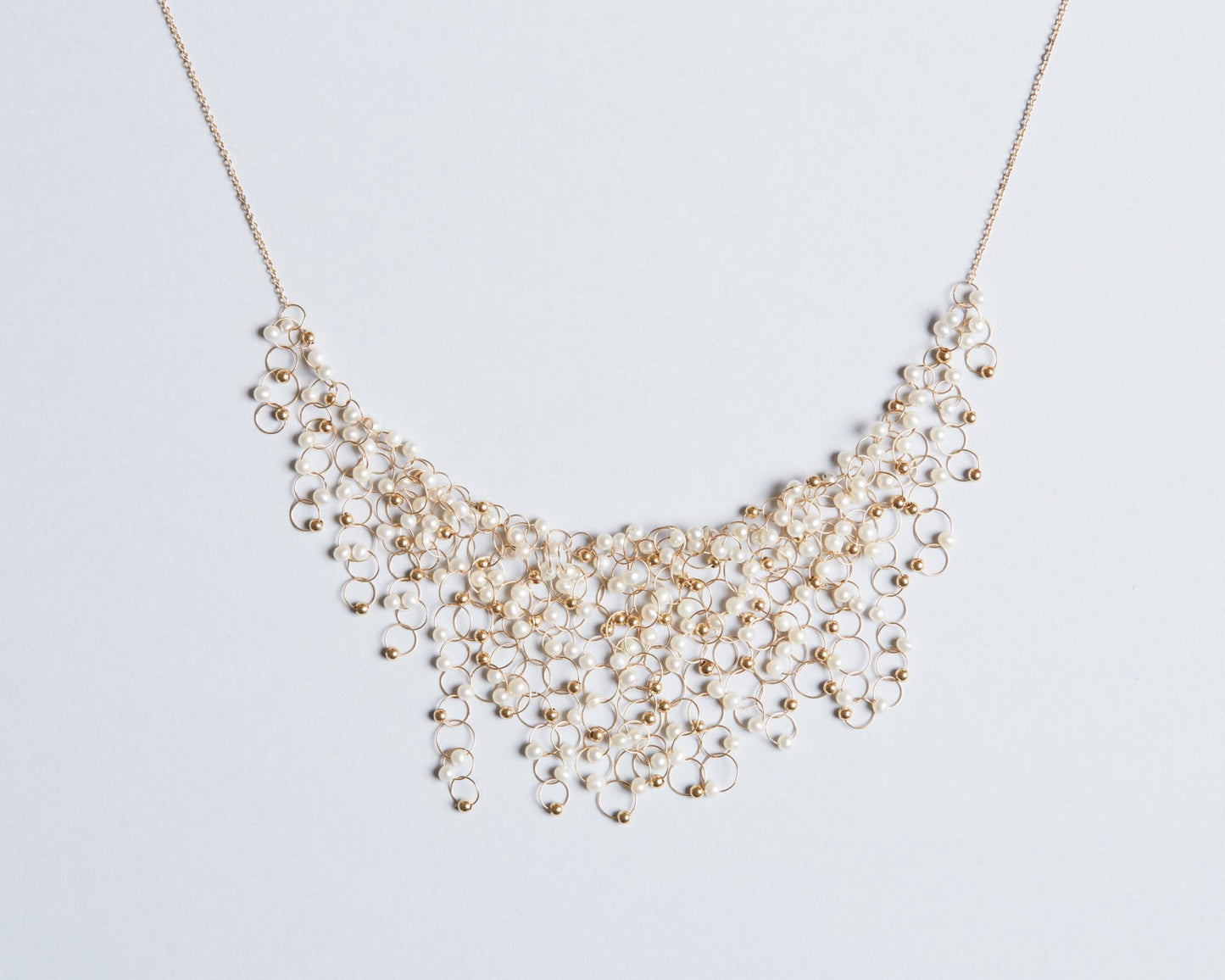 18KT yellow gold necklace with freshwater pearls - Infinito N