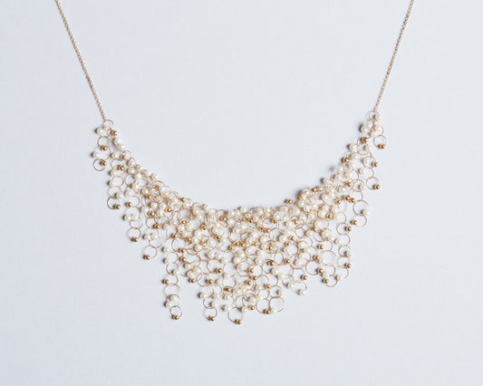 18KT yellow gold necklace with freshwater pearls - Infinito N
