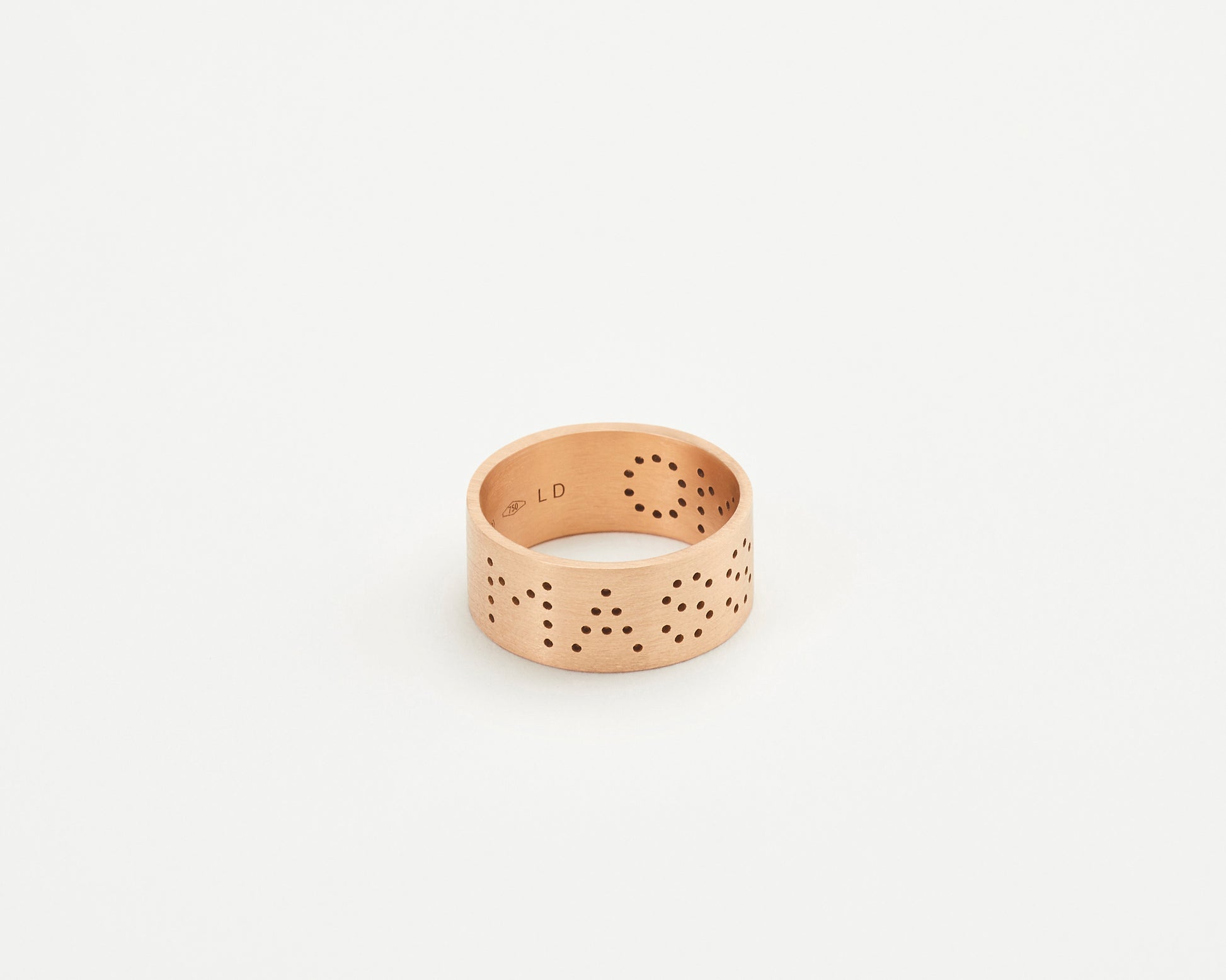 18KT yellow and rose gold band ring - Lettering