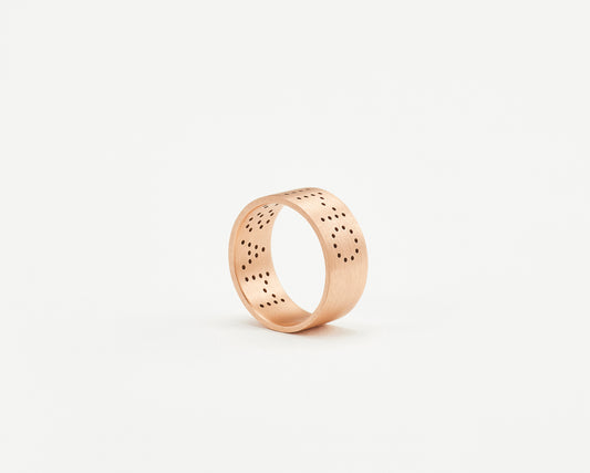 18KT yellow and rose gold band ring - Lettering