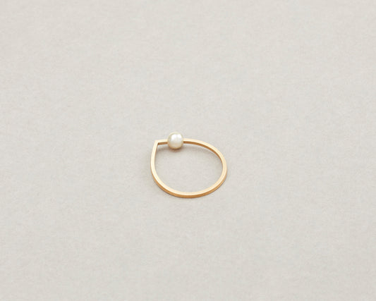 18KT yellow gold ring with freshwater pearl - Ogiva RP