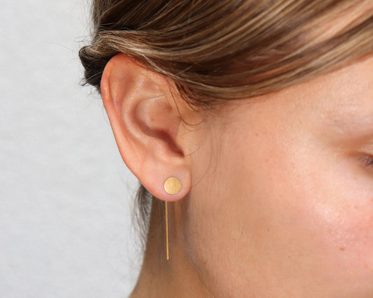 18KT yellow gold hanging earrings - Linea Tratto