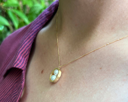 18KT yellow gold necklace with pearls - Scrigno 3N