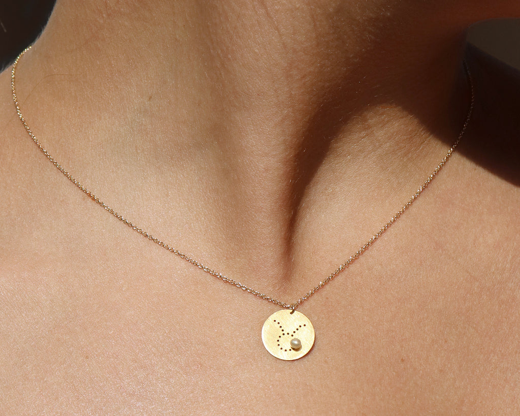 18 kt gold necklace zodiac lia di gregorio - taurus