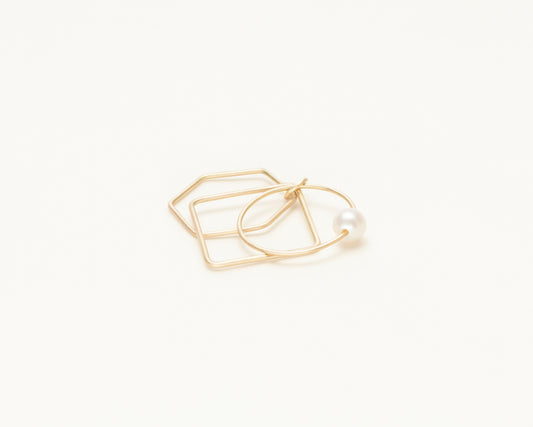 18KT yellow gold ring with white akoya pearl (diameter 4 MM) - All Together