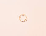 18KT yellow gold double ring with freshwater pearl - Elara