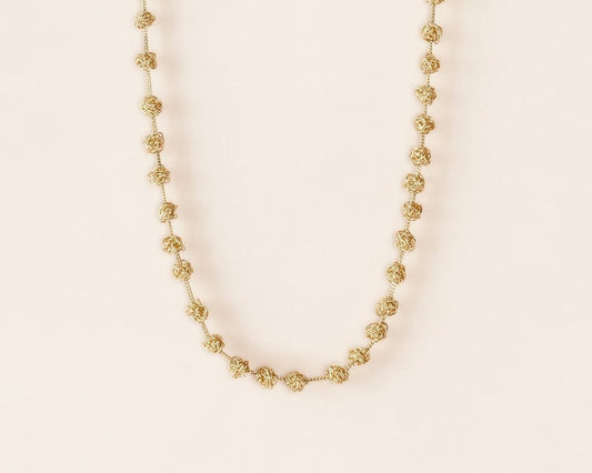 18KT yellow gold short necklace with freshwater pearls – Gomitolini