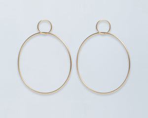 18KT yellow gold large hoop earrings - Grande Cerchio