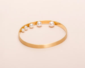 18KT yellow gold bracelet with akoya pearls (pearls diameter 3,9-5,5-6-7-7,8 MM) - Light B