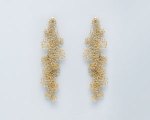 Hanging earrings in 18KT yellow gold - Merletto Torchon