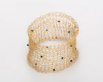 18KT yellow gold cuff bracelet with spinels – Mesh